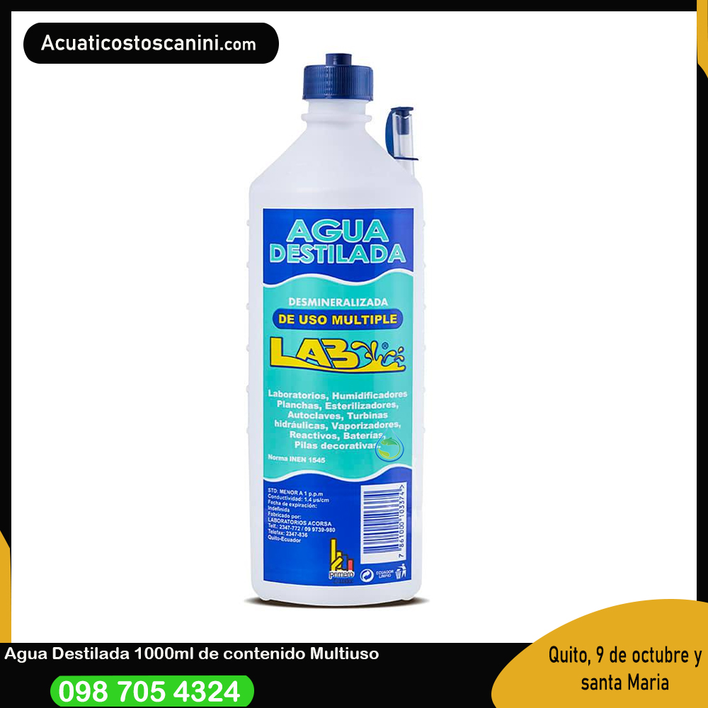 Agua Destilada de 1000ml /1 Litro 