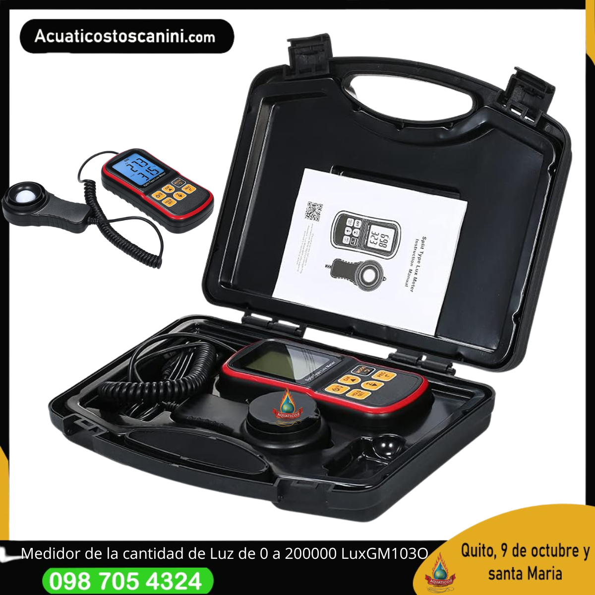 Luxometro con iluminacion 200000Lx GM1030
