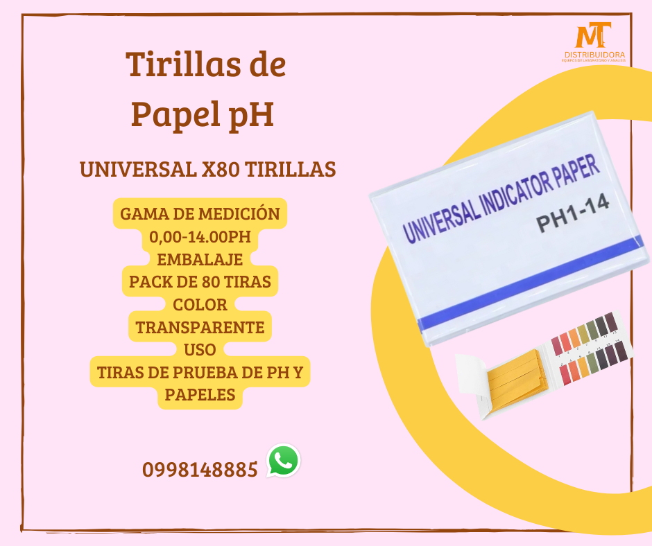 Test Papel Strips pH Universal 80 Tirillas Tornasol 0-14pH