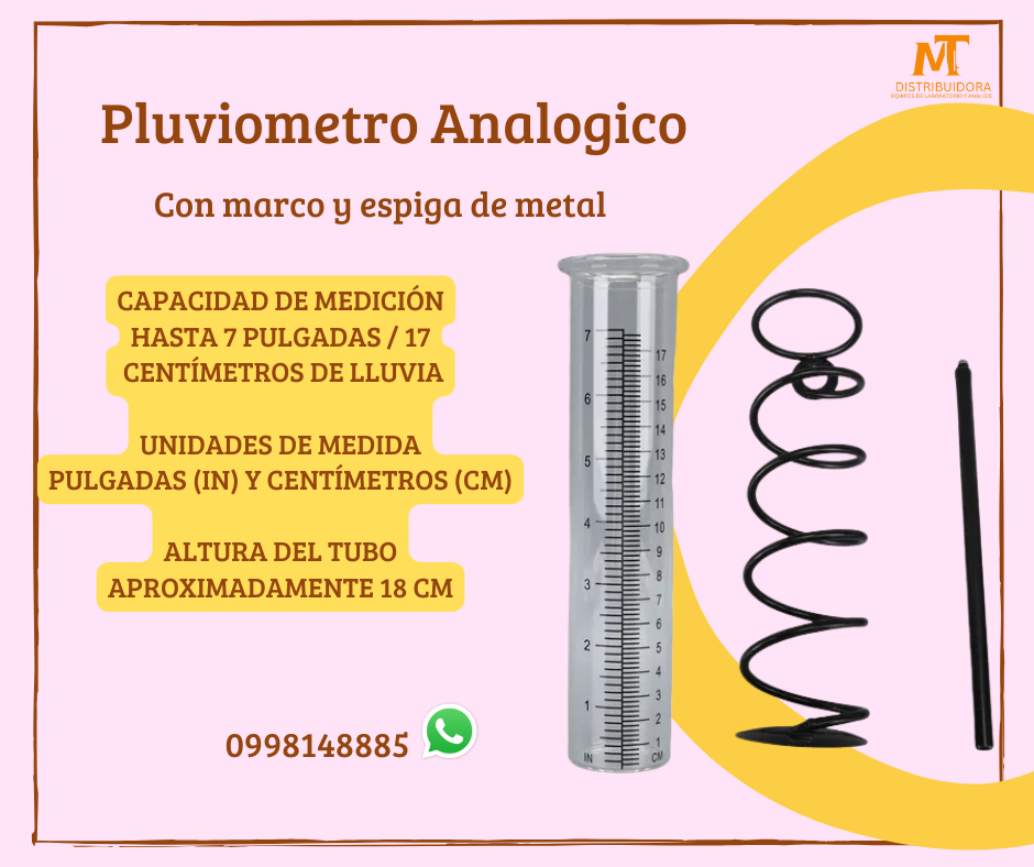 pluviómetro con soporte en espiral de 7 pulgadas de lluvia