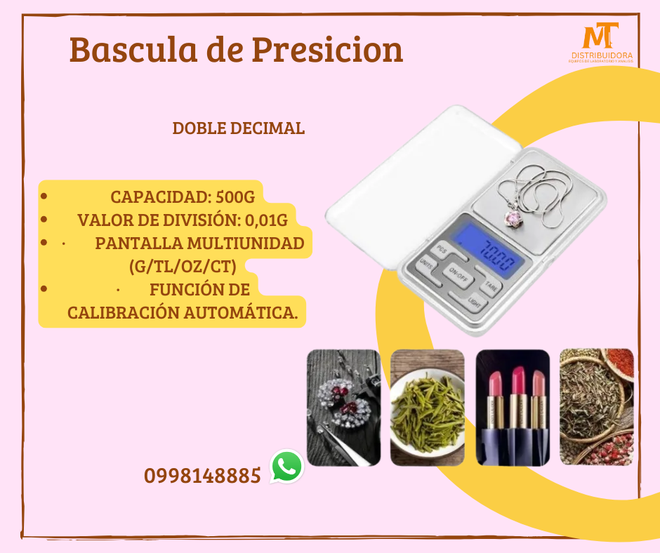 Gramera digital Doble Decimal 0.00 -500 gramos pequeña y confiable