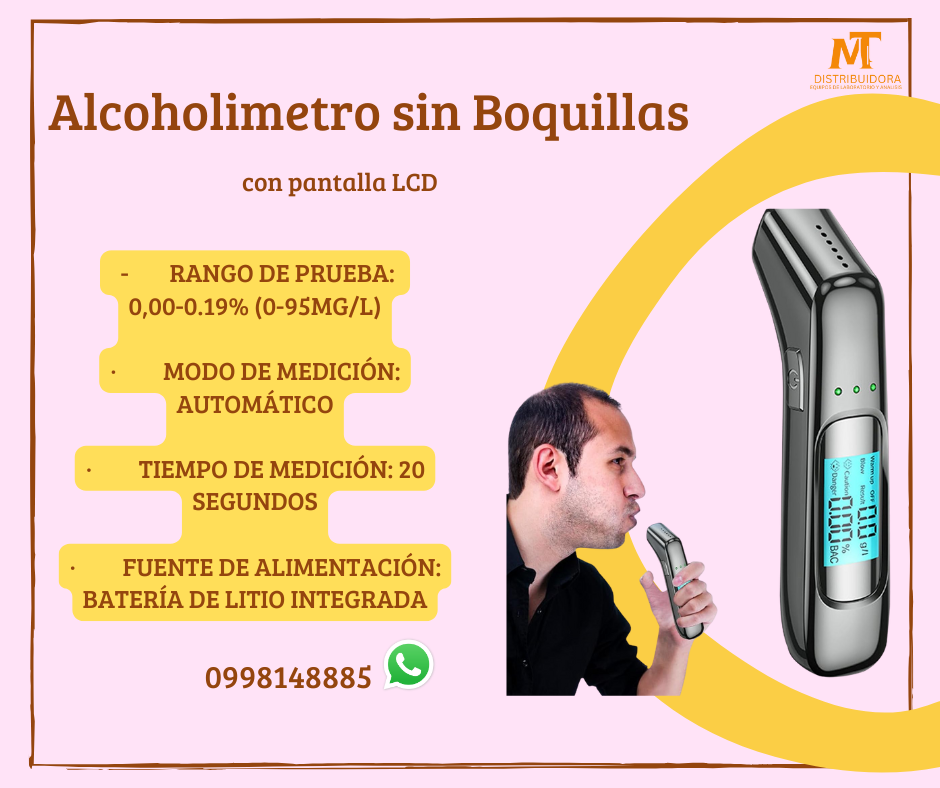 Alcoholímetro Sin Boquillas Color Negro lectura directa hasta 0.19%BAC alcocheck