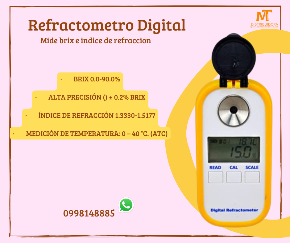 Brix Digital Profesional 0-90 % Con Case DR102 jugos manjar dulces y más
