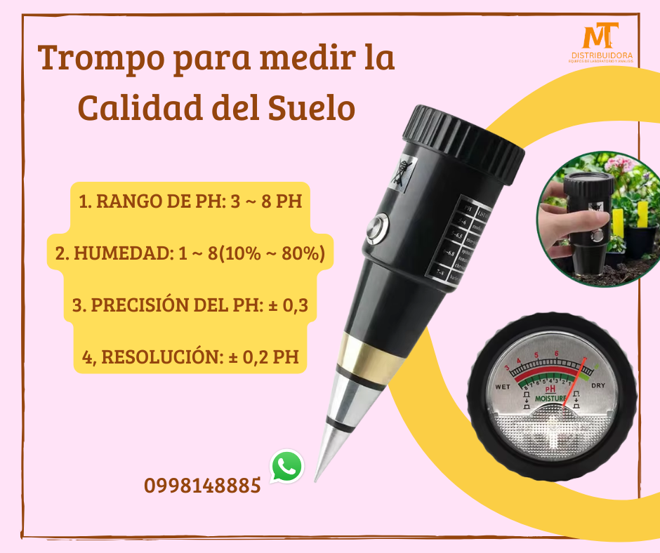 Tester Ph Analógico 2 En 1 Tipo Trompo ph Moisture suelo tierra suelos