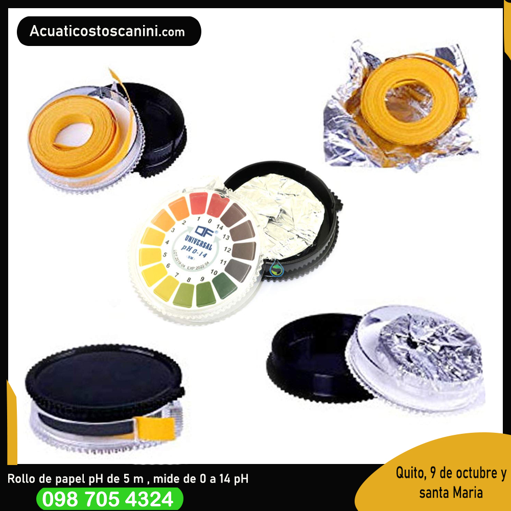Test papel pH tornasol 0-14 en rollo 5M
