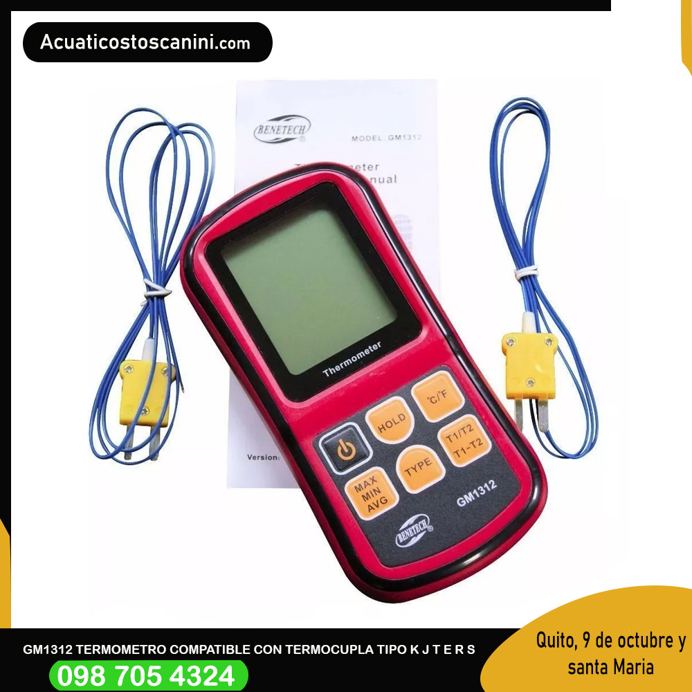 TERMOMETRO COMPATIBLE CON TERMOCUPLA TIPO J K L T E S  R