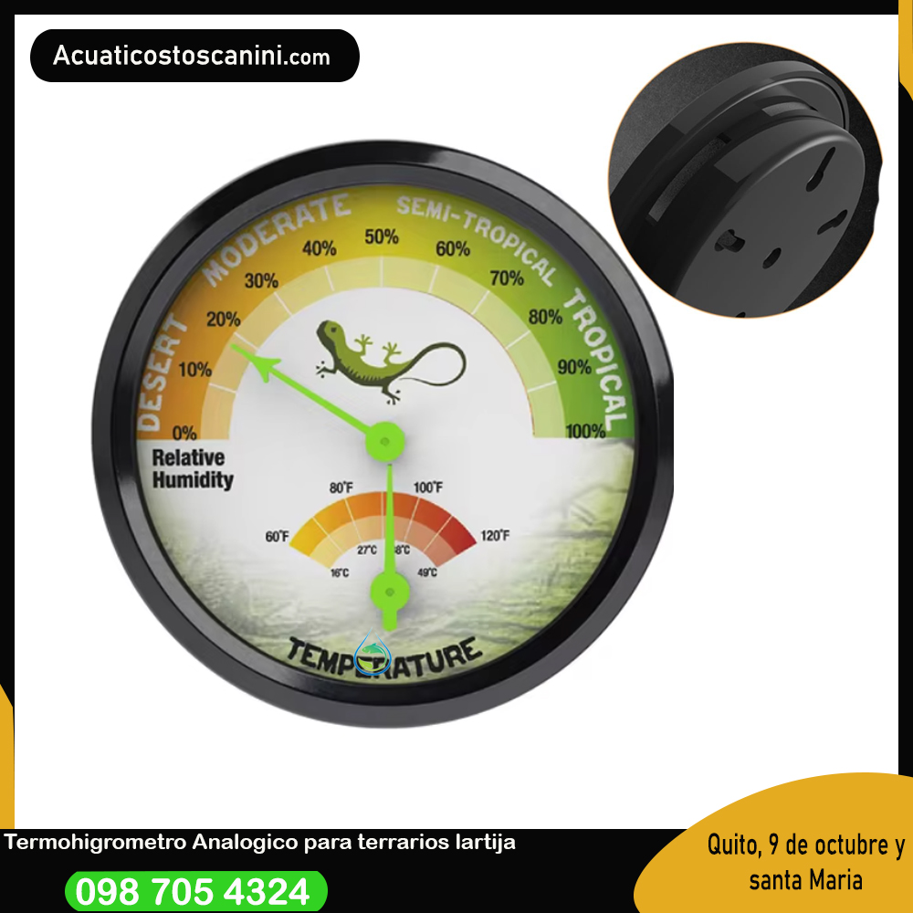 Termohigrometro Analogico para terrarios 