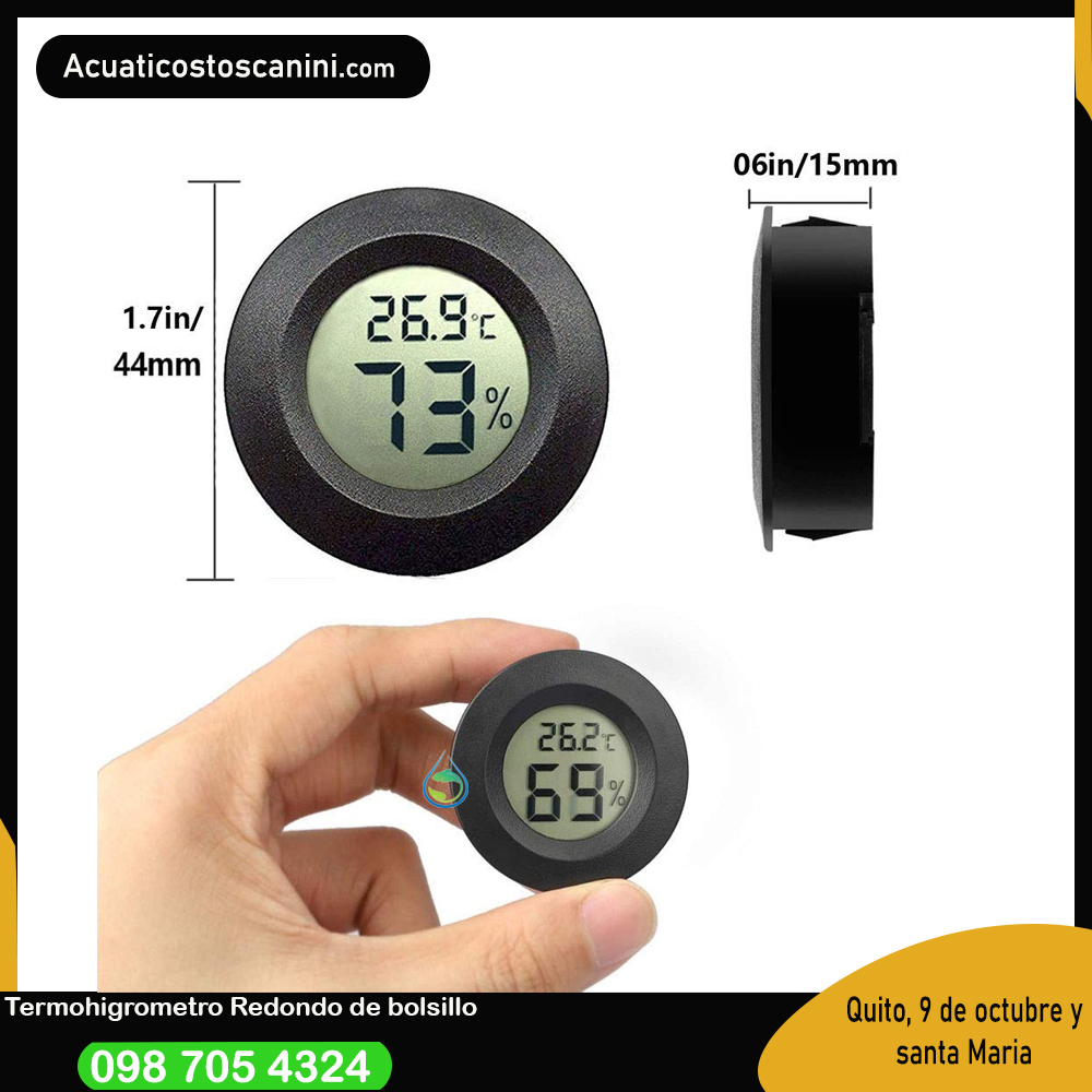 termohigrometro pequeño redondo portatil